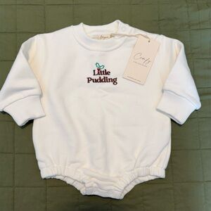 NEW WITH TAGS: Holiday Baby Sweatshirt/Romper (3-6 mo.)